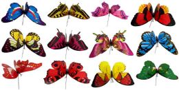 96 Bulk Garden Stake Decoration Butterfly Assorted