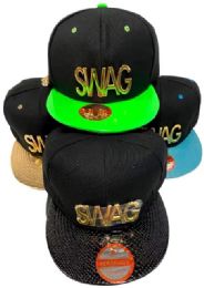 24 Wholesale Metal Sign Swag Snapback Baseball Cap Hat