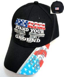 24 Wholesale America Stand Your Ground Hat Adjustable Size