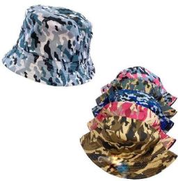24 Wholesale Child Kids Bucket Hat Assorted Camo