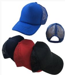 24 Pieces Mesh Trucker Hat Assorted Colors - Baseball Caps & Snap Backs