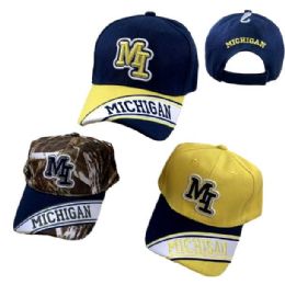 24 Pieces Michigan Baseball Cap - Baseball Caps & Snap Backs
