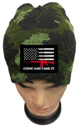 48 Pieces Come And Take Camo Beanie Winter Hat - Hats With Sayings