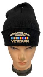 48 Pieces Operation Iraqi Freedom Veteran Black Winter Beanie - Hats With Sayings