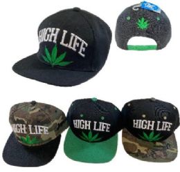 36 Pieces High Life Marijuana Leaf Snapback Hats - Baseball Caps & Snap Backs