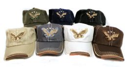 36 Pieces Prewashed Cloth Flying Eagle Hats - Baseball Caps & Snap Backs