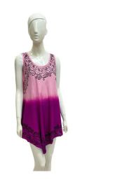 12 Pieces Rayon 2 Tone Hombre Dye Embroidered Top Assorted Color - Womens Sundresses & Fashion