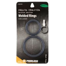 50 pieces Welded Rings 2pk Black Peerless Carded - School and Office Supply Gear