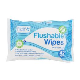 12 Wholesale Wipes 42ct Flushable 2-6pc Pdq Display