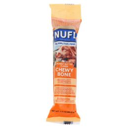 12 Bulk Dog Treat Nufi Chewy Bone 3.0 Ozpeanut Butter In Counter Display
