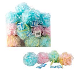 42 pieces Bath Sponge W/glitter Ribbon 40gm 4ast Colors/42pc Pvc Disply - Scouring Pads & Sponges