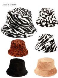 48 Pieces Women's Fuzzy Bucket Hat - Bucket Hats