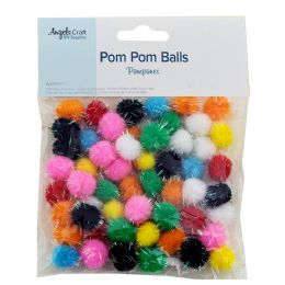 12 pieces Puffy Glitter Balls  100 Ct sm - Pom Poms and Feathers