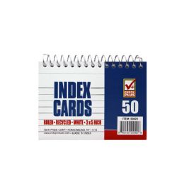 24 Wholesale Check Plus Index Cards 3x5in 5