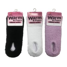 48 Wholesale Pride Slipper Socks 1 Pk Super Soft Assorted Colors