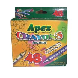 24 Wholesale Apex Crayons 48ct Boxed