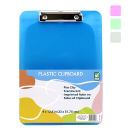 36 pieces Check Clip Board 9 X 12.5 In Clear Plastic - Clipboards and Binders