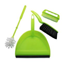 12 Wholesale Cleaning Set 4pc Astd Colors -