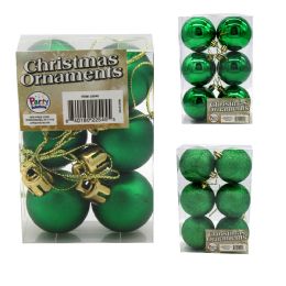 48 Bulk Christmas Ornament Ball 6pk 2.