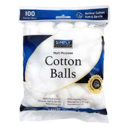 48 Packs Simply Bodycare Cotton Balls 100 ct - Cotton Balls & Swabs