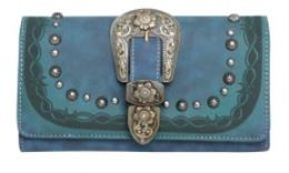 4 Wholesale Montana West Buckle Collection Wallet Navy