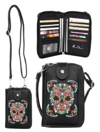 4 Pieces Montana West Sugar Skull Collection Phone Wallet Purse Crossbody - Wallets & Handbags