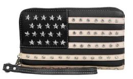 4 Pieces Montana West American Pride Wallet Black And White - Wallets & Handbags