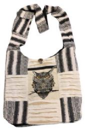 5 Wholesale Black White Owl Heavy Material Hobo Bags