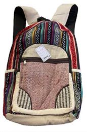 5 Bulk Large Pocket Himalayan Handmade Hemp Backpack