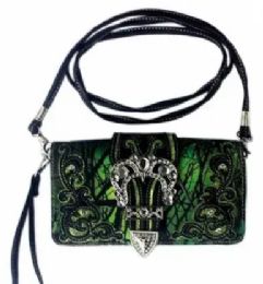 4 Pieces Green Camo Wallet Purse With Crossbody Strap - Shoulder Bags & Messenger Bags