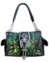 2 Pieces Green Camo Satchel Western Purse With Pocket - Shoulder Bags & Messenger Bags