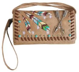 6 Pieces Western Wallet Purse With Arrow Tan - Wallets & Handbags