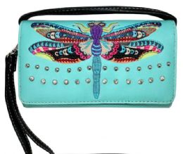 4 of Western Wallet Purse Rainbow Dragonfly Design Mint