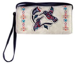 5 Pieces Western Wallet Purse Two Birds Design Beige - Wallets & Handbags