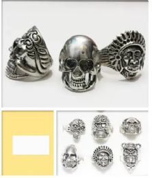 72 Bulk Cast Iron Skull Assorted Rings