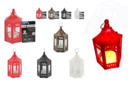 48 of Led Lantern With Tealight Inside Red, Black, Brown, White
