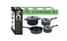 6 of 7-Pc. NoN-Stick Cookware Set - Black