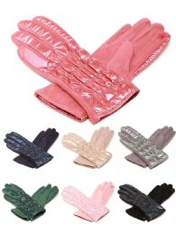 12 Wholesale Ladies Shiny Fabric Texting Gloves