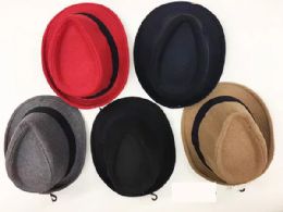 24 Pieces Wool Fedora Hat - Fedoras, Driver Caps & Visor