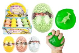 24 Wholesale Dinosaur Putty Egg With Charm