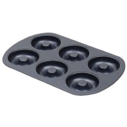 12 pieces Michael Graves Design NoN-Stick 6 Cup Carbon Steel Donut Pan, Indigo - Frying Pans and Baking Pans