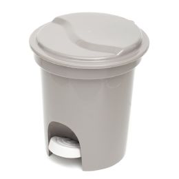 6 Wholesale Home Basics 8 Liter Plastic Step on Waste Bin, Grey