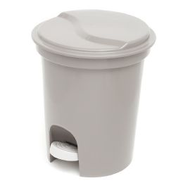 6 pieces Home Basics 13 Liter Plastic Step On Waste Bin, Grey - Waste Basket