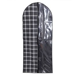 12 pieces Home Basics Plaid Non-Woven Garment with Clear Plastic Panel, Black - Storage & Organization