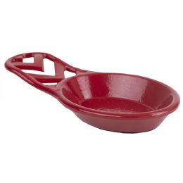 6 Wholesale Home Basics Chevron Collection Cast Iron Spoon Rest, Red