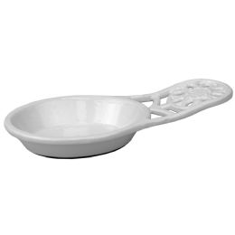 6 Wholesale Home Basics Sunflower Heavy Weight Cast Iron Spoon Rest, White