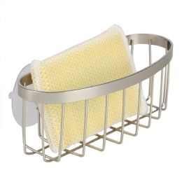 24 Wholesale Home Basics Arc Sponge Holder With Suction Cups, Satin Nickel