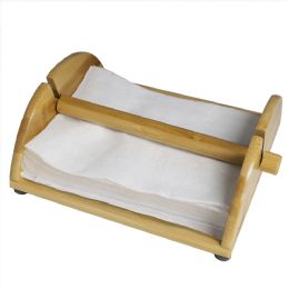12 Wholesale Home Basics Flat Bamboo Napkin Holder with Weighted Arm, Natural