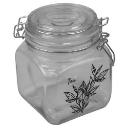 12 pieces Home Basics Ludlow 23 oz. Canister with Metal Clasp, Clear - Storage & Organization