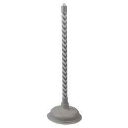 12 Wholesale Home Basics Chevron Force Cup Rubber Plunger, Grey